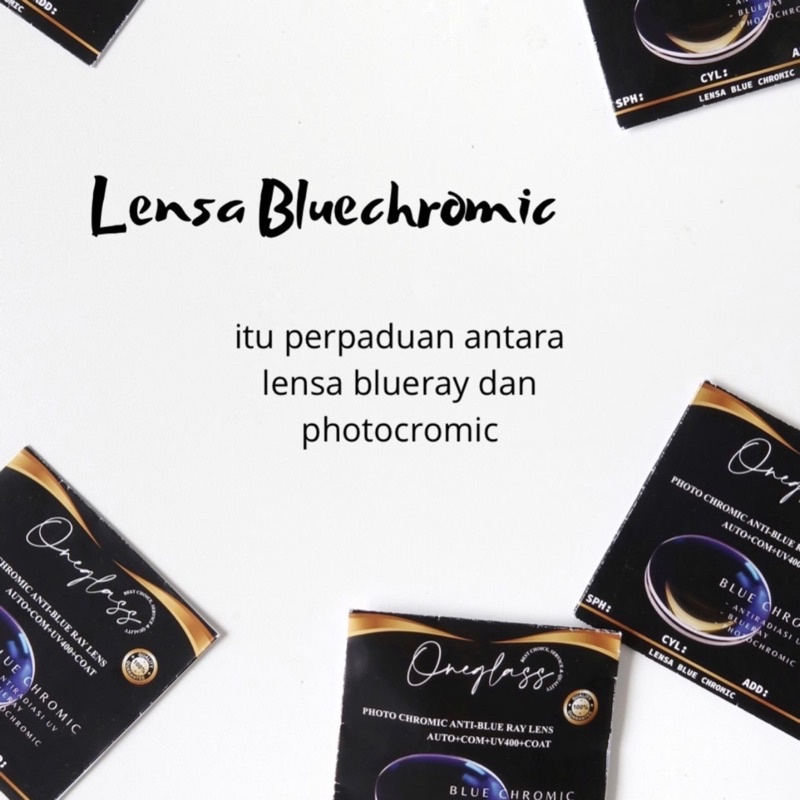 Lensa Kacamata Bluechromic Gabungan Blue Ray dan Photochromic Hi Index 1.56 Anti Radiasi