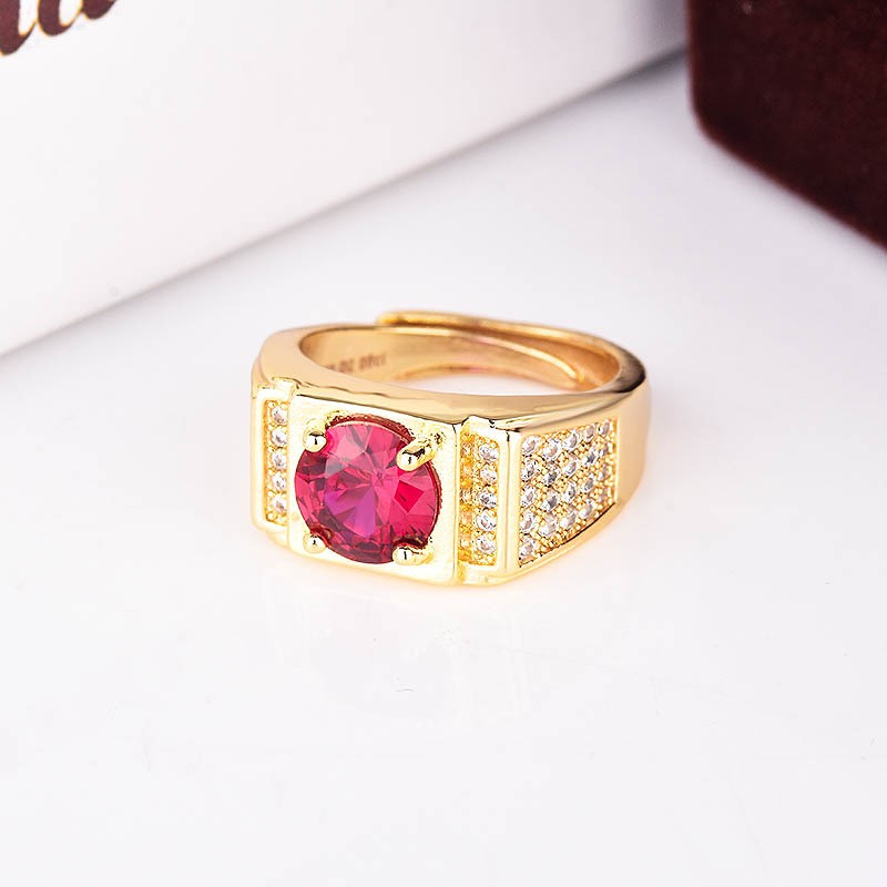 Pt950 Cincin Lelaki Ruby Asli Untuk Pria