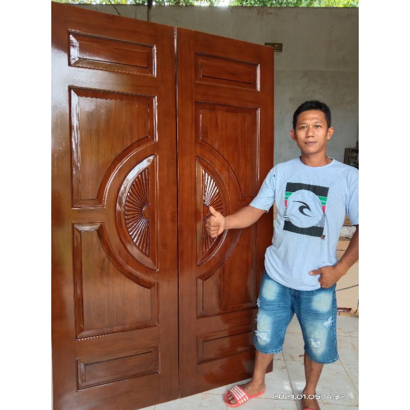 Pintu rumah jati kupu tarung mebel Jepara/Furniture Jepara
