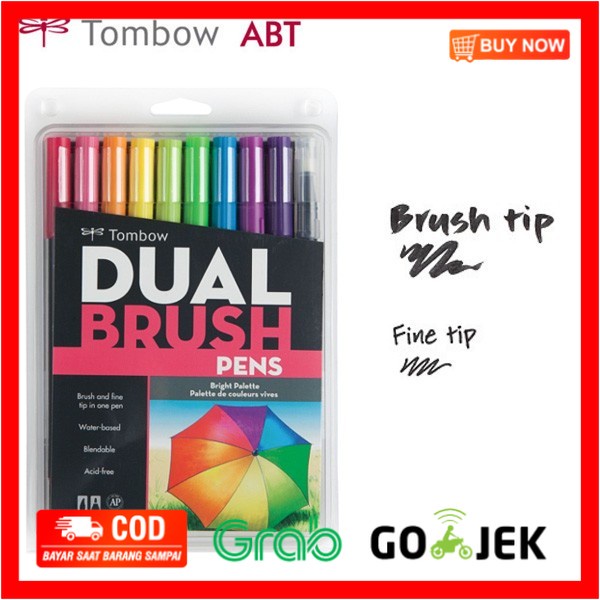 

(BISA COD) Tombow Dual Brush Pen ABT Bright Color Set 10