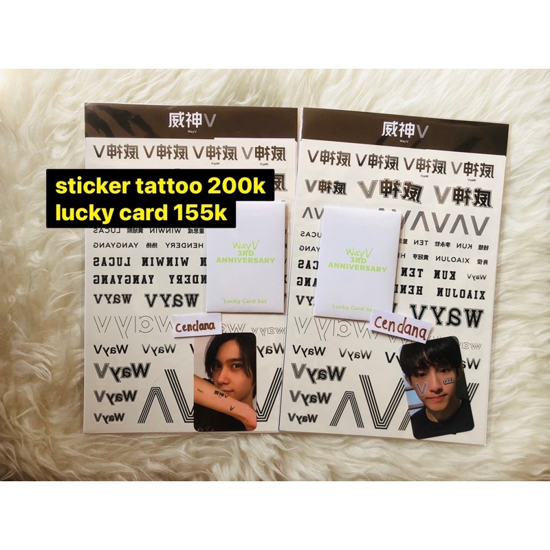 (ready stock) wayv 3rd anniversary merchandise md - lucky card set winwin tattoo take off sticker wi