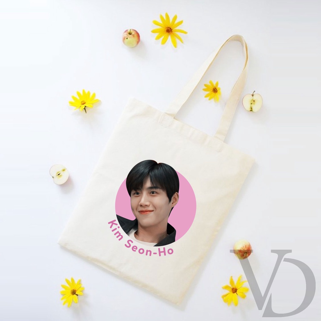 TOTE BAG BAHAN KANVAS KOREAN AKTOR / korean drama TOTE BAG / TAS BELANJA MOTIF KOREA