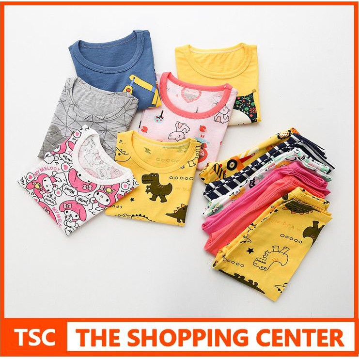 TSC -  BJC1 Setelan Anak 0 - 3 Tahun Pijama Anak Baju Anak Baju Pendek  Dan Celana Panjang 1-11