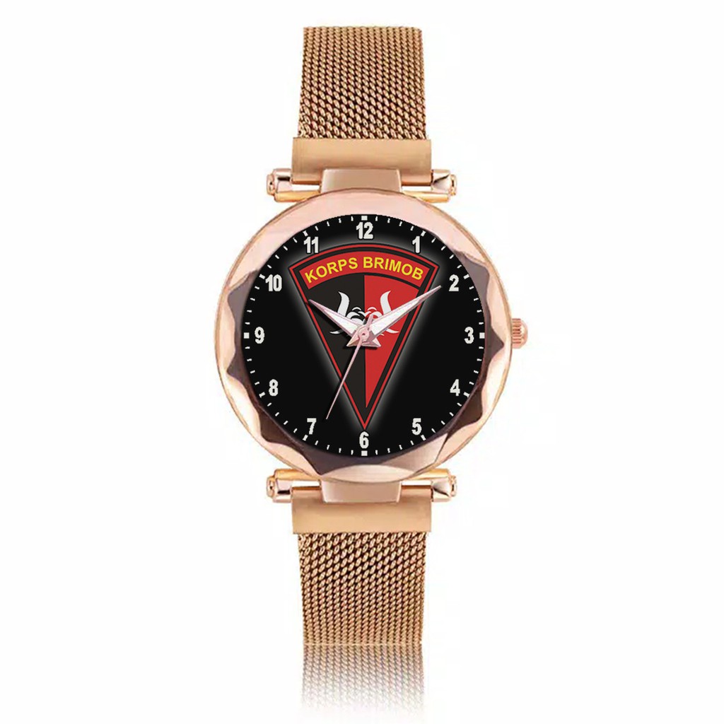 Jam Tangan Wanita Custom - KORPS BRIMOB 1 Free Box &amp; Batre Cadangan