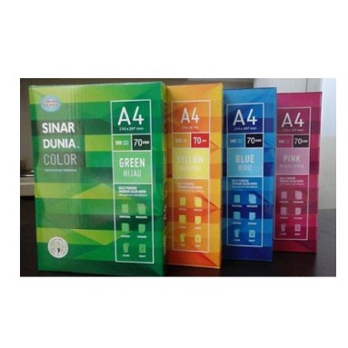 

Kertas A4 70 gram warna Sidu Sinar Dunia per rim