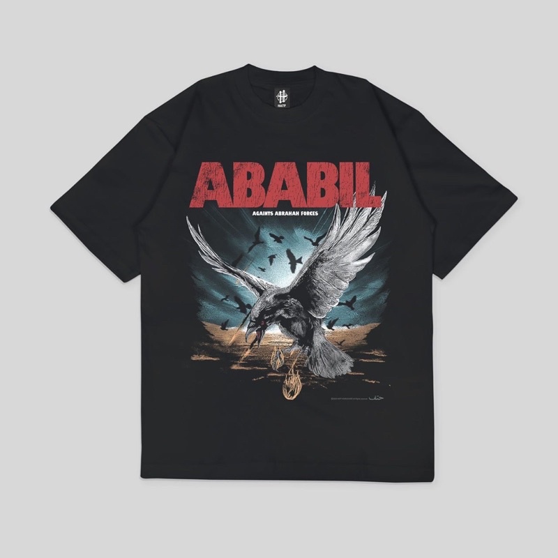 Hatf Worldwide Official Kaos Dakwah Varian ababil vintage series Bahan Katun Combad 24S Premium