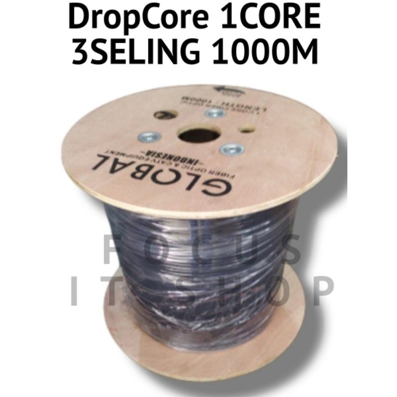 Kabel fiber optic drop core 1core & 2core 3seling global 1000m