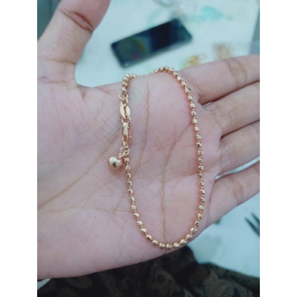 Gelang tangan rantai biji lada S925 / perhiasan perak 925 berlapis emas