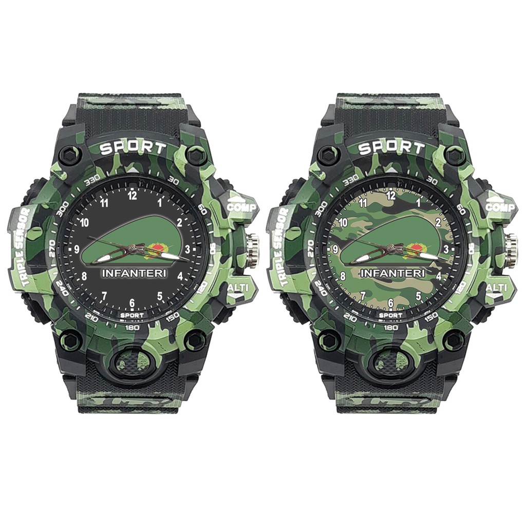 (ISTIMEWA BOSSQU) JAM TANGAN INFANTERI TNI-AD -  STRAP ARMY - WATER RESIST