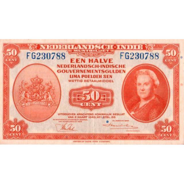 Uang Kuno Lama 50 Cent Nica Tahun 1943