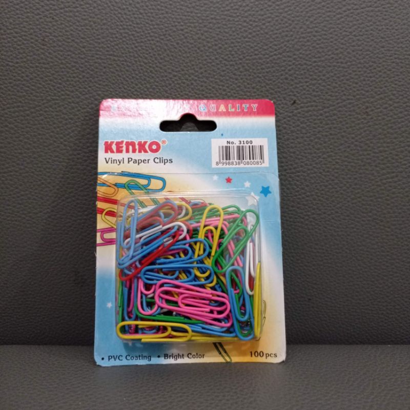 

Vinyl Paper Clips / klip kertas / penjepit kertas Kenko 3100 warna warni