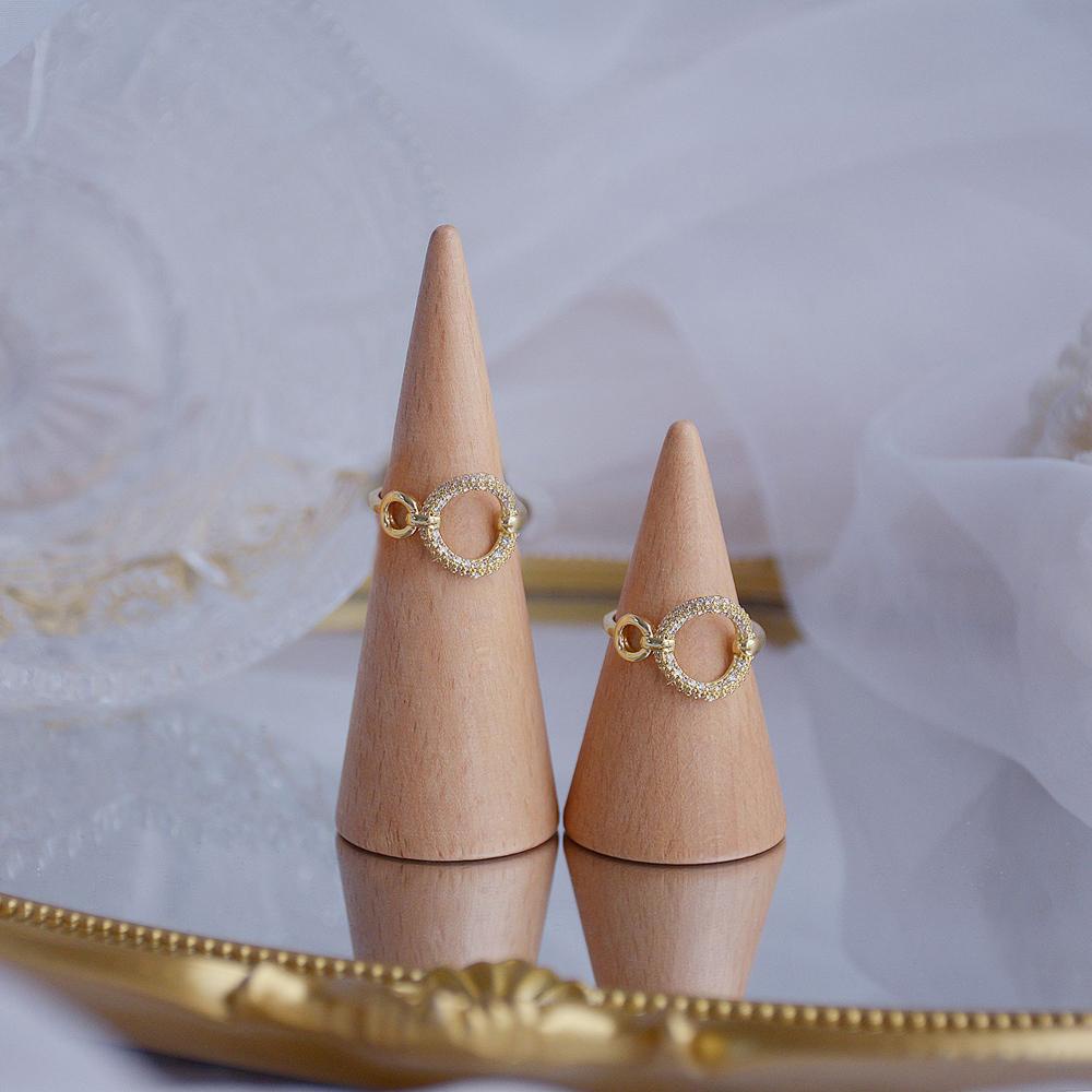 Needway  Cincin Terbuka Dapat Disesuaikan Pasangan Wanita Keren Lingkaran Berongga Keluar Gadis Zirkon Aksesoris Pesta
