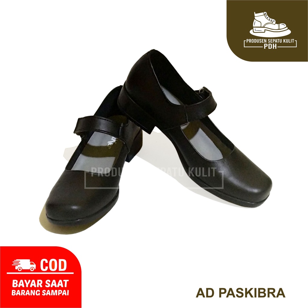 (JUMBO 36 - 43 44 45 46 47) SEPATU PASKIBRA PANTOFEL HITAM WANITA CEWEK KULIT ASLI BIG SIZE SEPATU FORMAL WISUDA SEKOLAH PEREMPUAN