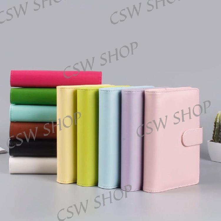 

NEW Y9222 Macaron PU Leather Notebook Binder A5 Album Binder 6 Lubang ニ