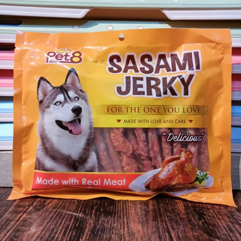 Pet8 JJ407 Sasami Jerky Chicken Fillet Wrap Rawhide Stick 180x2pk / Snack Anjing