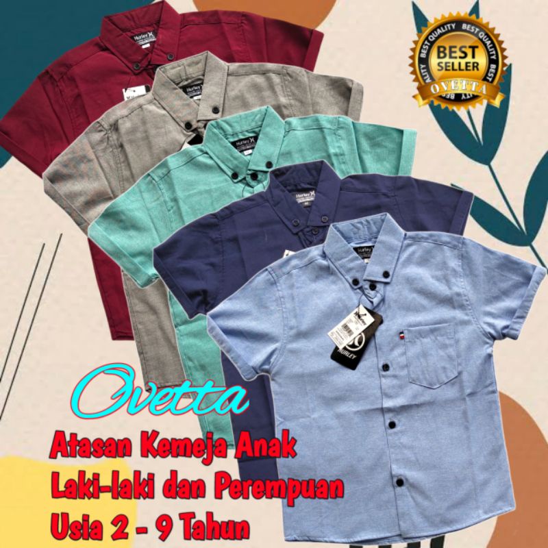 kemeja anak laki laki lengan pendek | kemeja anak laki laki 2 - 9 tahun