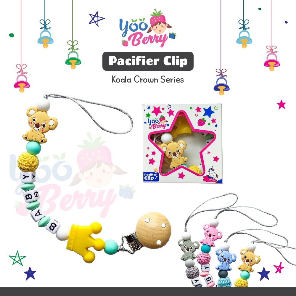 YooBerry Mart Pacifier Chain Tali Empeng Bayi Koala Crown Series Berry Mart