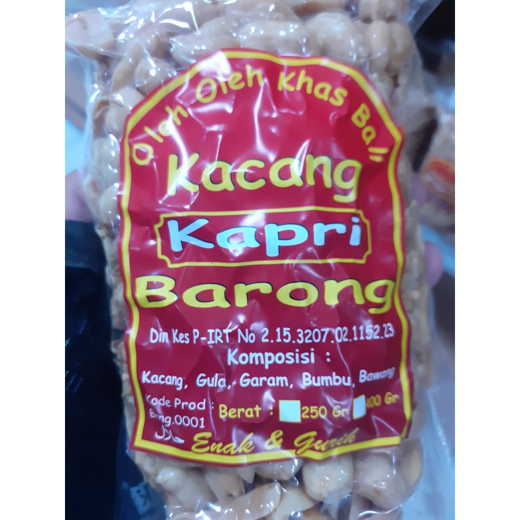 KACANG KAPRI BARONG ORIGINAL ASLI KHAS BALI 250GR