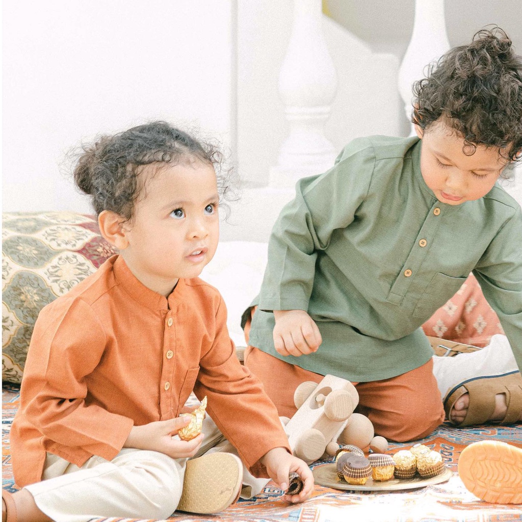 Bohopanna Raya Collection - Noah Set - Setelan Koko Celana Peci Earth Tone 1-4 tahun