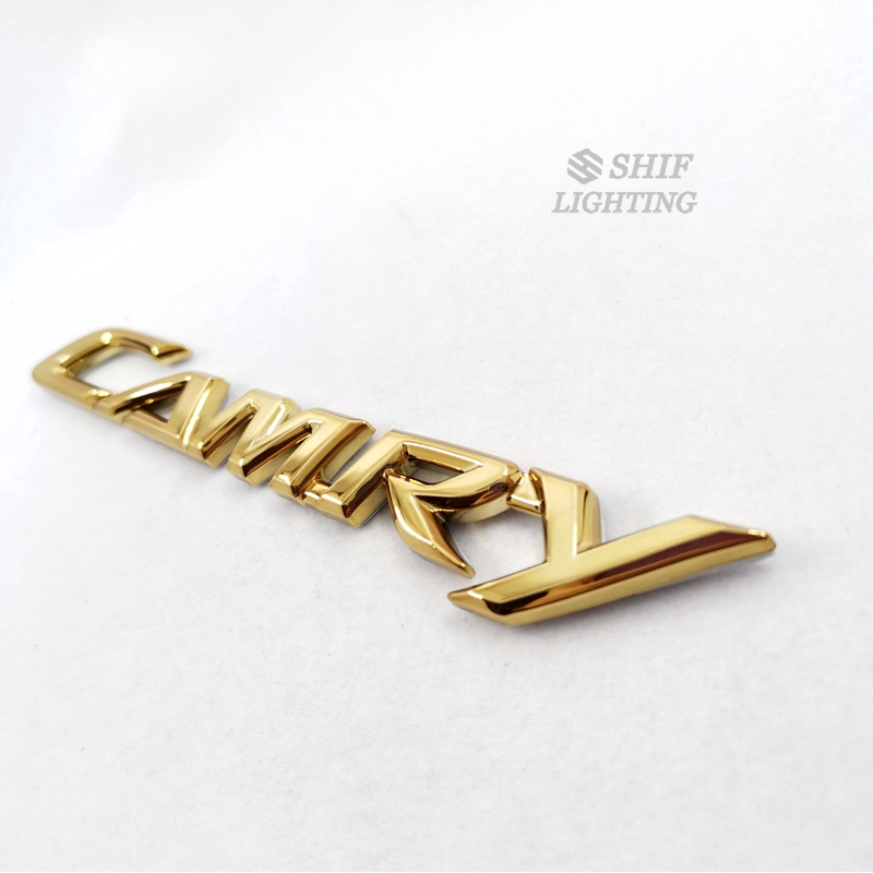 1pc Stiker Emblem Logo Camry Bahan Abs Warna Emas Untuk Bagasi Belakang Mobil Toyota Camry