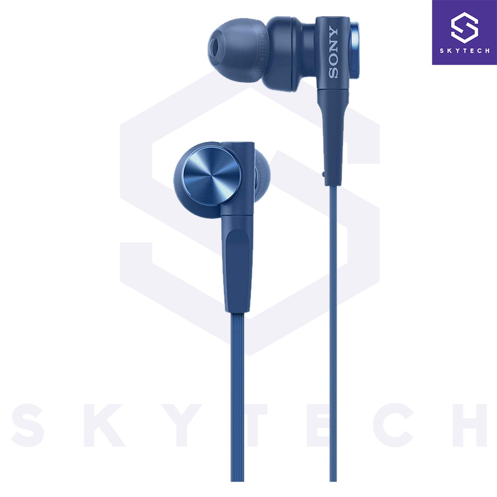 EARPHONE SONY MDR XB55AP WITH MIC BLUE ORIGINAL GARANSI RESMI