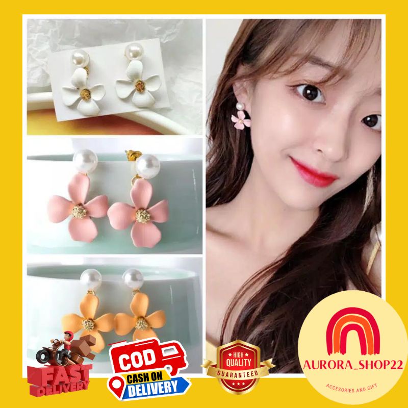 [COD] 1 Pasang Anting Tusuk Wanita Fashion Korea Motif Bunga Anting Tusuk Cantik Elegan Aksesoris Fashion Anting