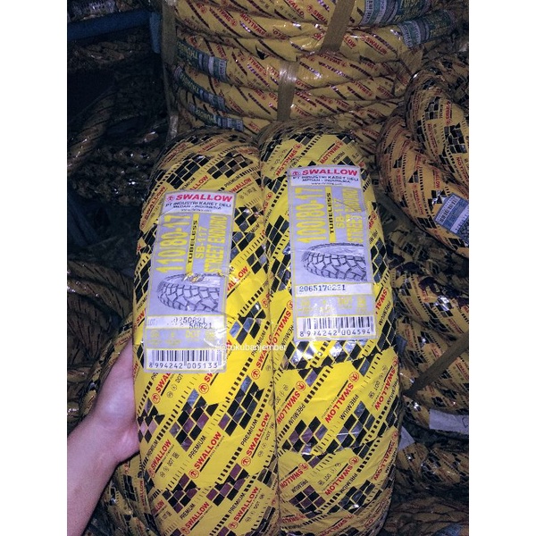 BAN SEMI TRAIL PAKET 100/80 RING 17 DAN 110/80.17 SWALLOW SB 117 STREET ENDURO TUBELESS DUAL PURPOSE