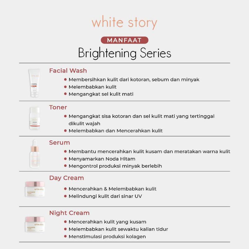 WHITE STORY Brightening | Acne Serum | Day | Night | Essence | Eye Cream