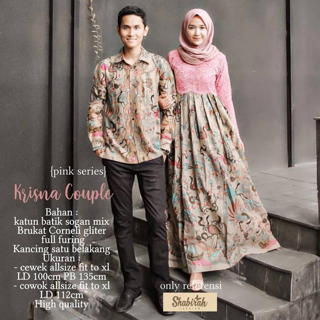 Krisna Couple  Batik  Couple  Brokat  Gamis Modern Shopee 