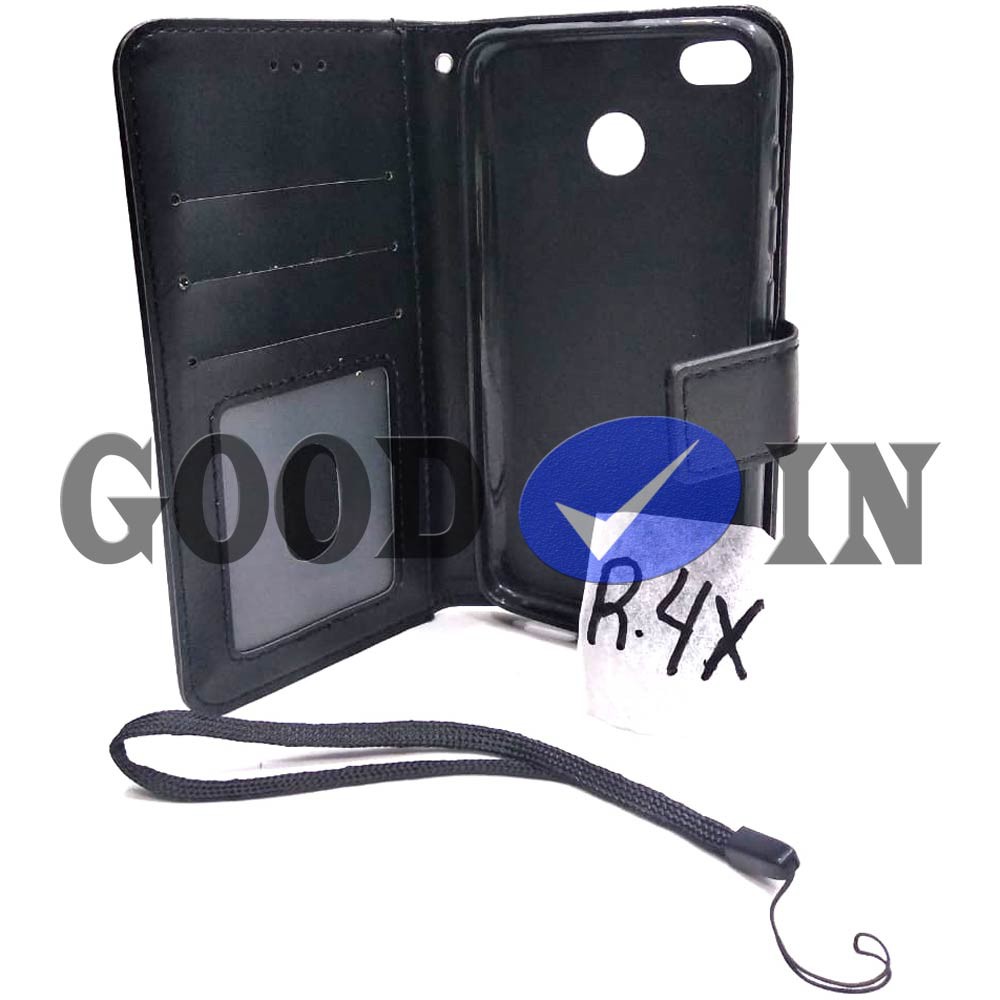 Flip Case - Flip Polos - Case Dompet Kulit Polos - Case REDMI 4X