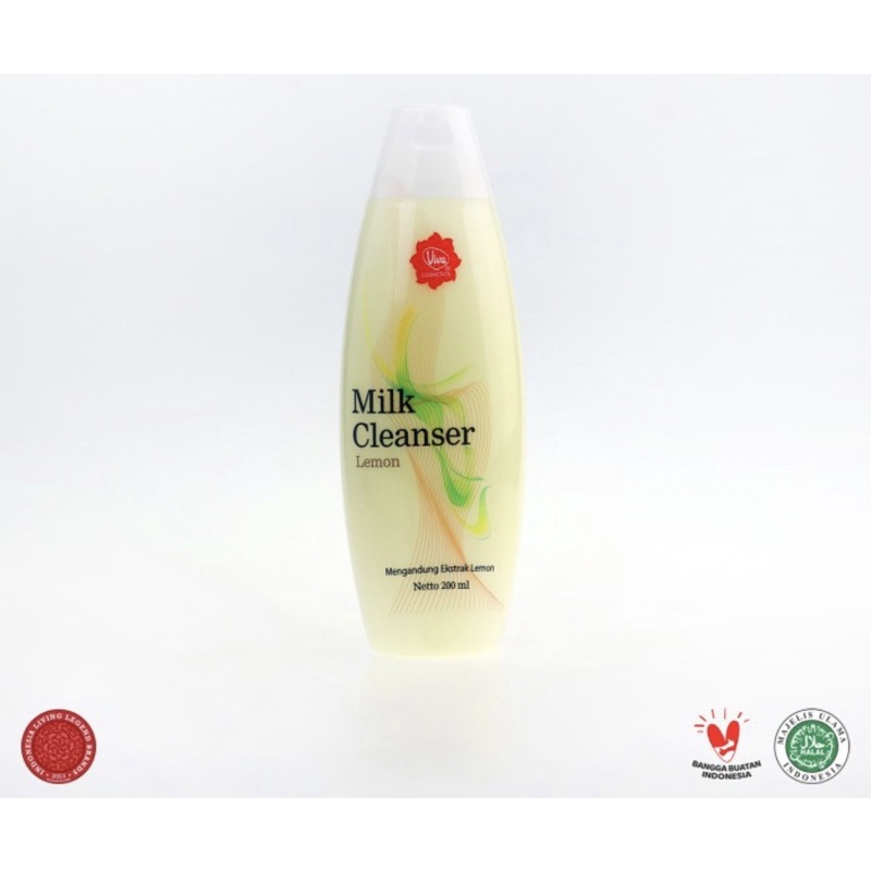 Viva milk cleanser lemon 100 ml ( pembersih wajah lemon )
