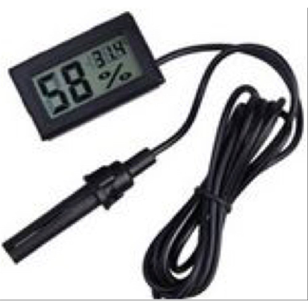 Mini Digital Thermometer &amp; Hygrometer With Probe / Higrometer Dengan Kabel Sensor Probe / Alat Ukur Suhu Kelembaban Hygrometer