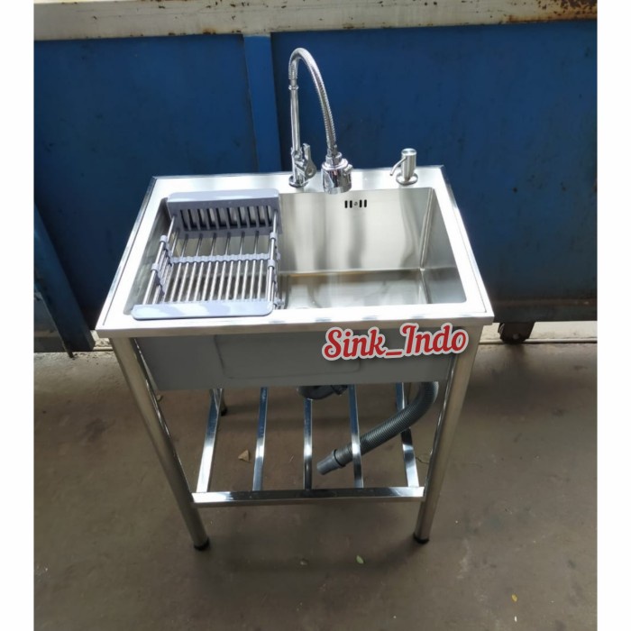 Wastafel - Bak Cuci Piring 1 Lubang Plus Kaki 60 X45 Cuci Piring Portable Kitchen