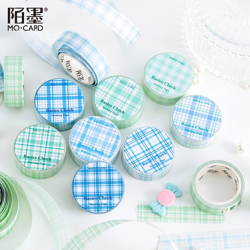 

MO.CARD BLUE GREEN BASICS CHECK MASKING TAPE - SELOTIP DEKORASI