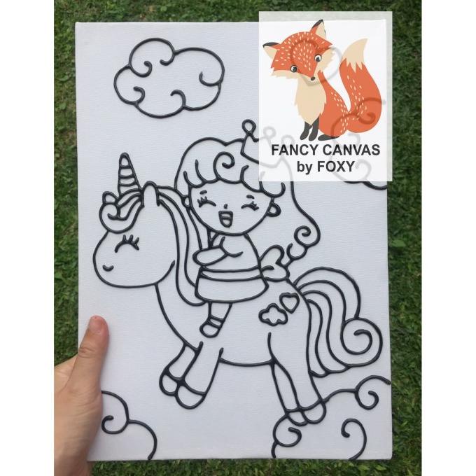 

kanvas lukis anak gambar unicorn princess
