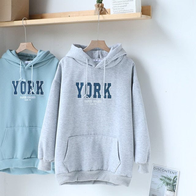 HOODIE UNISEX WANITA YORK PAPER CHASES / HOODIE WANITA TEBAL