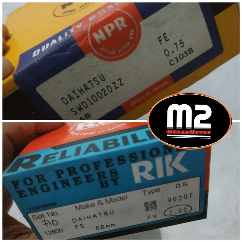 Ring Seher Piston Taft FE Bensin F10  Merk RIK / NPR (Harga Per 1Set)