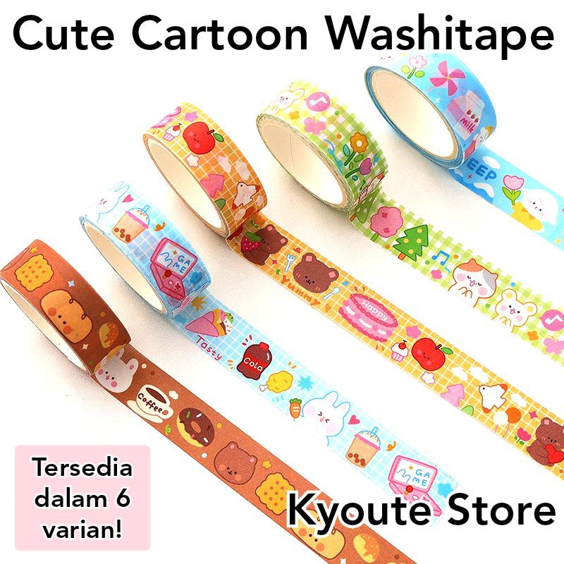

Washi Tape / Masking Tape Cute Bear Sheep Cat Scrapbook Journal DIY Bujo Decoration