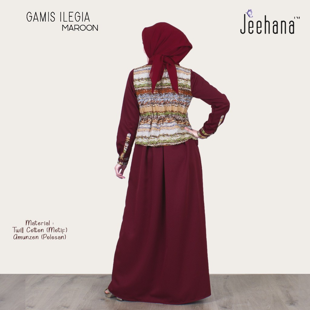 Gamis Ilegia Dewasa/ Gamis Syari Size S M L XL Fashion Muslim Gamis Terbaru 2021/  Sarimbit Keluarga Ilegia-7