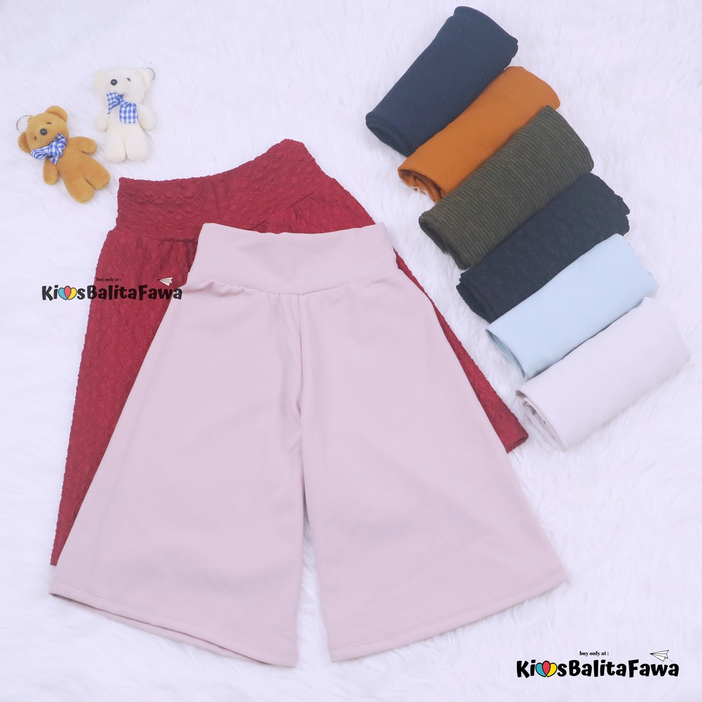 Kulot Polos uk 1-15 Tahun / Celana 3per4 Anak Perempuan Skirt Pendek Pants Murah Kulot Bawahan Polos babycinnamon