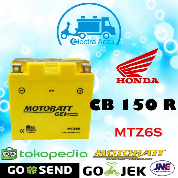 Aki Motor Honda CB 150 R Motobatt MTZ6S Aki Kering ORIGINAL Original