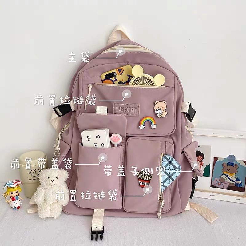 BIG RAMADHAN SALE TAS RANSEL KPOP WANITA REMAJA SMP SMA  FASHION KOREA (TIDAK TERMASUK AKSESORIS ) TAS KOREA IMMONT BAG