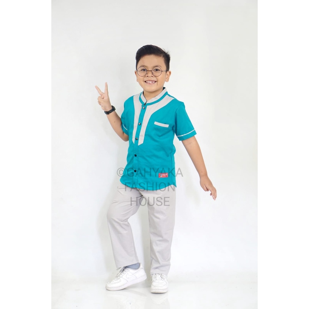 TERBARU NEW ARRIVAL SETELAN KEMEJA KOKO ANAK  BLACK PANTHER USIA 4-15 TAHUN