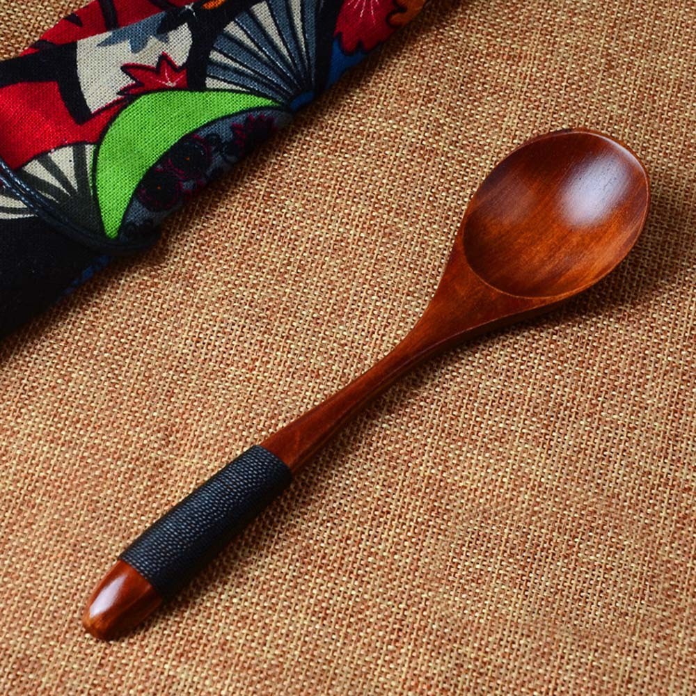 Sendok Makan Centong Sayur Bahan Kayu Wooden Spoon - Brown