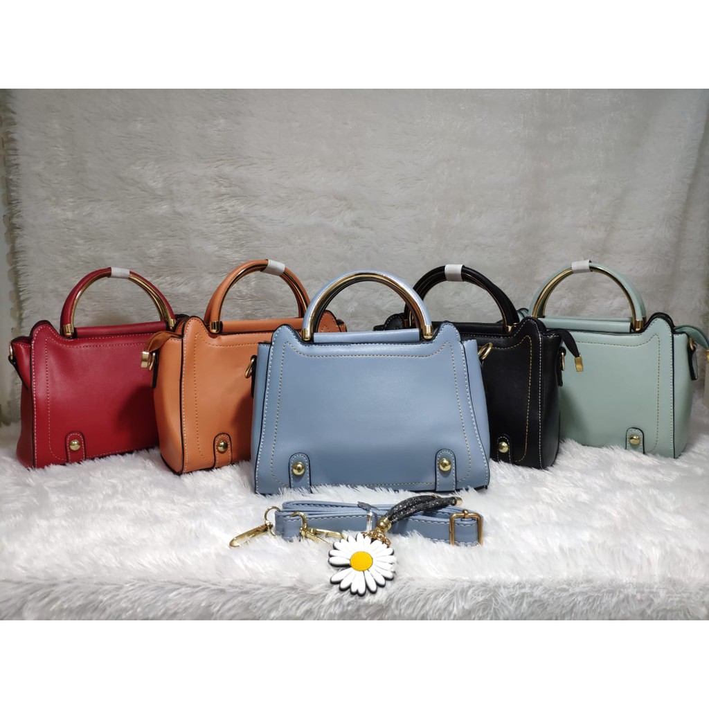 JK  621 1KG MUAT 2PCS TAS  SELEMPANG FASHION IMPORT WANITA GANTUNGAN FLOWER DAISY PASTEL