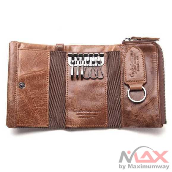 CONTACTS 100% Original Dompet Kunci Bahan Leather pria wanita laki laki cewe cowo motor mobil