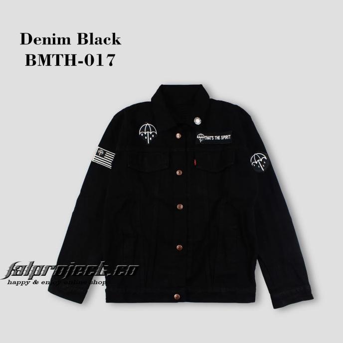 jaket jeans pria jaket denim pria fashionnable black bmth - 017