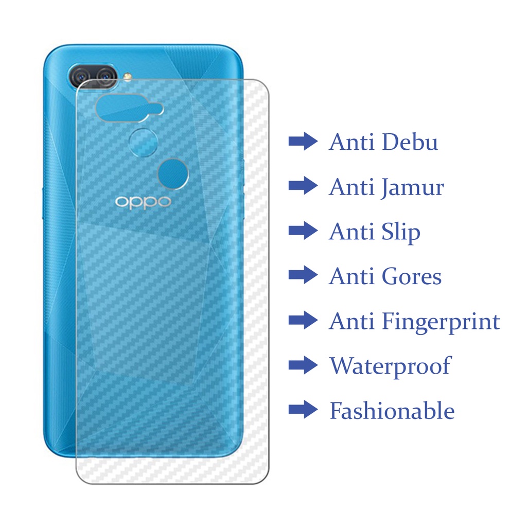 Garskin Carbon Vivo Y02 Y12 Y15 Y16 Y17 Y20 Y30 Y50 Y71 Y81 Y91 Y15S Y01 Sticker Anti Gores Belakang Hp