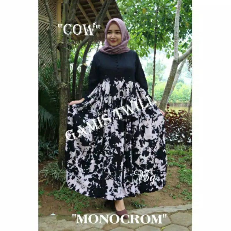 Gamis twill tie dye gamis twil rayon ori super abstrak