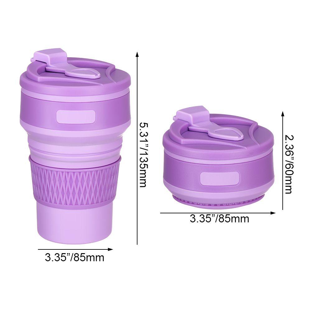 Solighter 350ML Collapsible Silicone Cup Food Grade Travel Camping Sport Botol Gelas Air Lipat